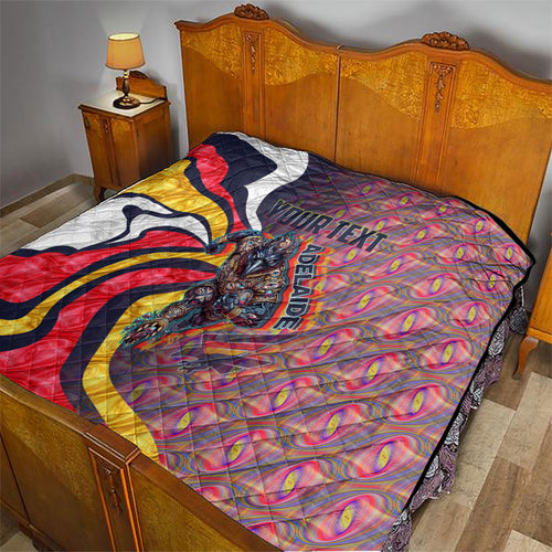 Personalised Adelaide Crows Quilt Trippy Psychedelic Abstract Art Mascot Football Fans
