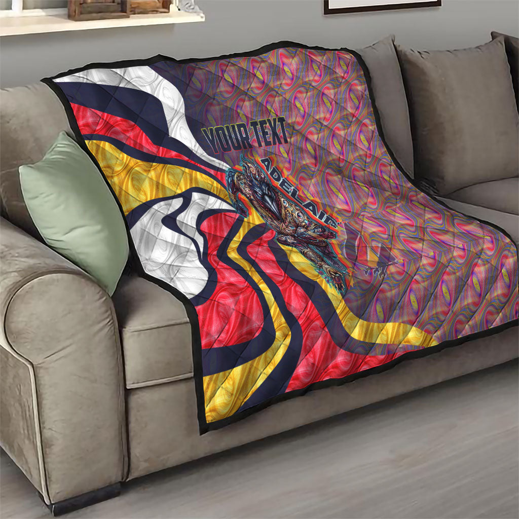 Personalised Adelaide Crows Quilt Trippy Psychedelic Abstract Art Mascot Football Fans