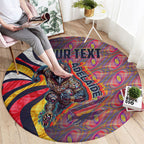 Personalised Adelaide Crows Round Carpet Trippy Psychedelic Abstract Art Mascot Football Fans