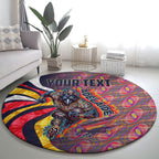 Personalised Adelaide Crows Round Carpet Trippy Psychedelic Abstract Art Mascot Football Fans