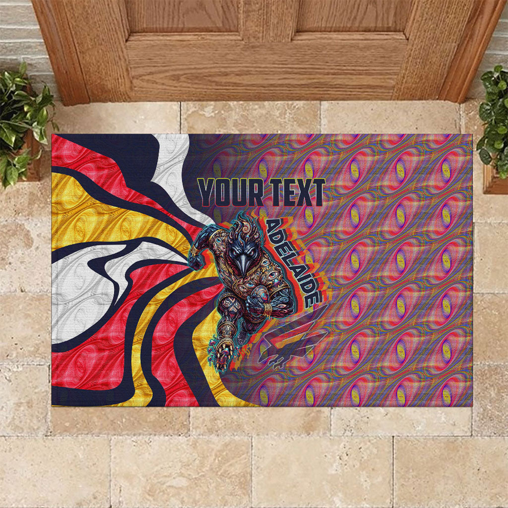 Personalised Adelaide Crows Rubber Doormat Trippy Psychedelic Abstract Art Mascot Football Fans