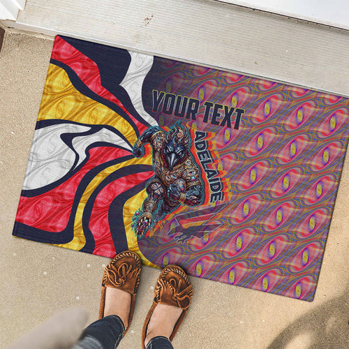 Personalised Adelaide Crows Rubber Doormat Trippy Psychedelic Abstract Art Mascot Football Fans