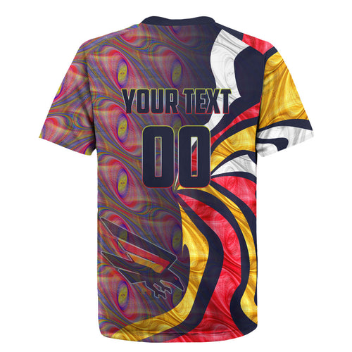 Personalised Adelaide Crows Rugby Jersey Trippy Psychedelic Abstract Art Mascot Football Fans