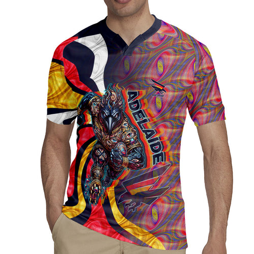 Personalised Adelaide Crows Rugby Jersey Trippy Psychedelic Abstract Art Mascot Football Fans