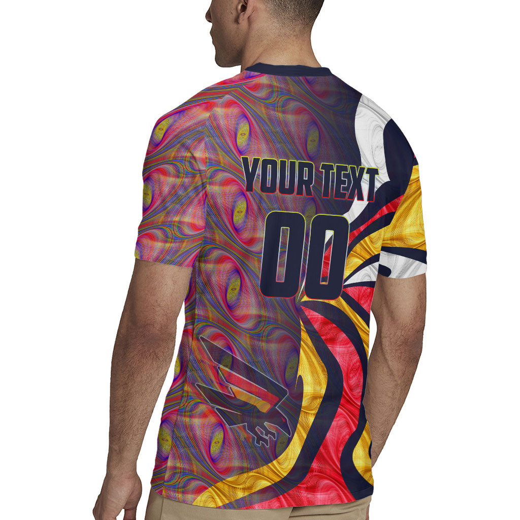 Personalised Adelaide Crows Rugby Jersey Trippy Psychedelic Abstract Art Mascot Football Fans