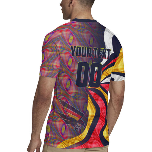Personalised Adelaide Crows Rugby Jersey Trippy Psychedelic Abstract Art Mascot Football Fans