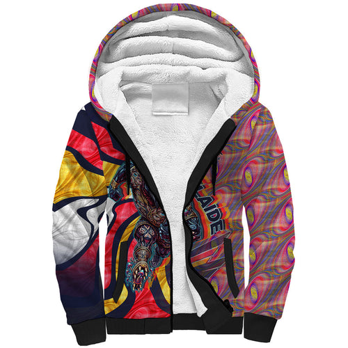 Personalised Adelaide Crows Sherpa Hoodie Trippy Psychedelic Abstract Art Mascot Football Fans