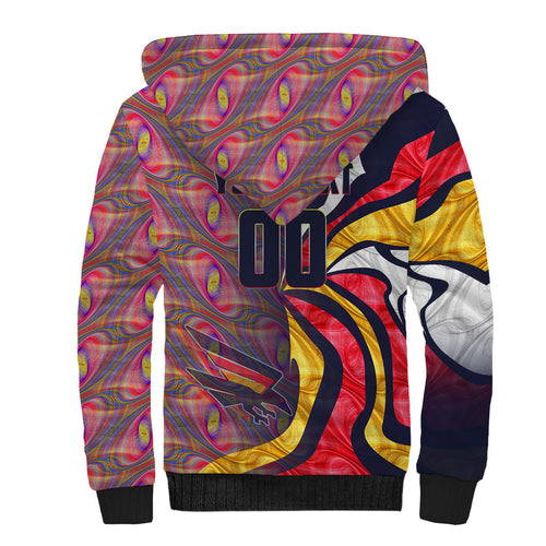 Personalised Adelaide Crows Sherpa Hoodie Trippy Psychedelic Abstract Art Mascot Football Fans