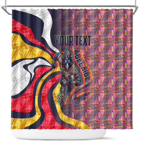 Personalised Adelaide Crows Shower Curtain Trippy Psychedelic Abstract Art Mascot Football Fans