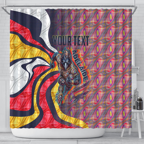 Personalised Adelaide Crows Shower Curtain Trippy Psychedelic Abstract Art Mascot Football Fans