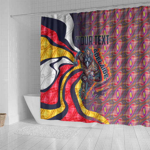 Personalised Adelaide Crows Shower Curtain Trippy Psychedelic Abstract Art Mascot Football Fans