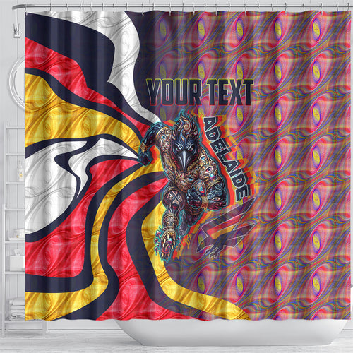 Personalised Adelaide Crows Shower Curtain Trippy Psychedelic Abstract Art Mascot Football Fans