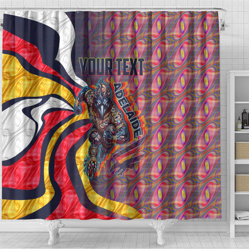 Personalised Adelaide Crows Shower Curtain Trippy Psychedelic Abstract Art Mascot Football Fans