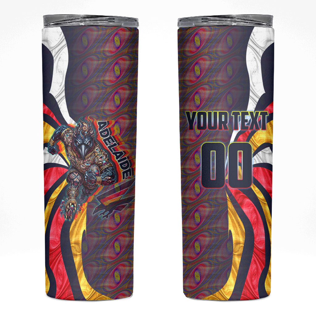 Personalised Adelaide Crows Skinny Tumbler Trippy Psychedelic Abstract Art Mascot Football Fans