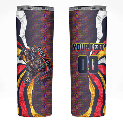 Personalised Adelaide Crows Skinny Tumbler Trippy Psychedelic Abstract Art Mascot Football Fans