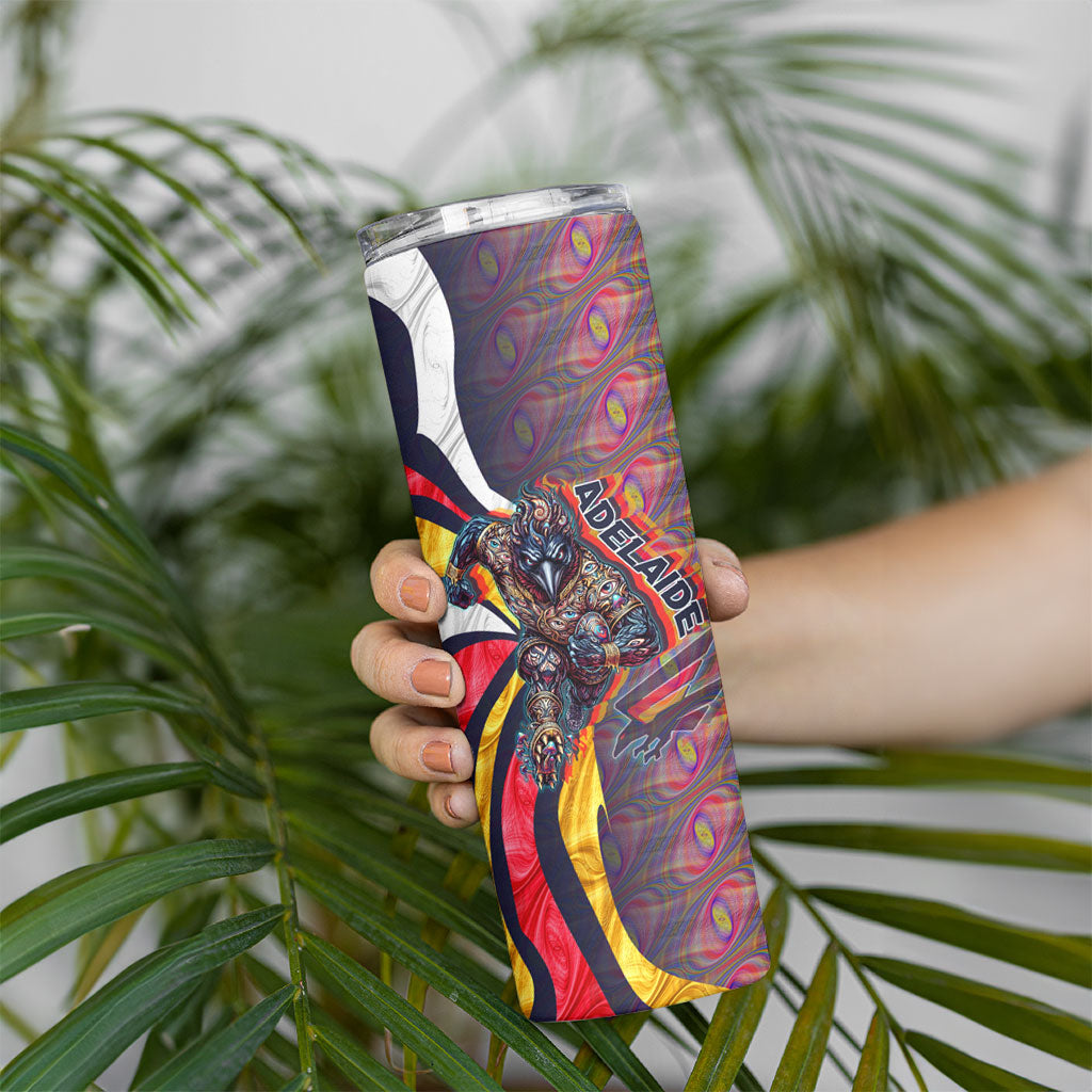 Personalised Adelaide Crows Skinny Tumbler Trippy Psychedelic Abstract Art Mascot Football Fans