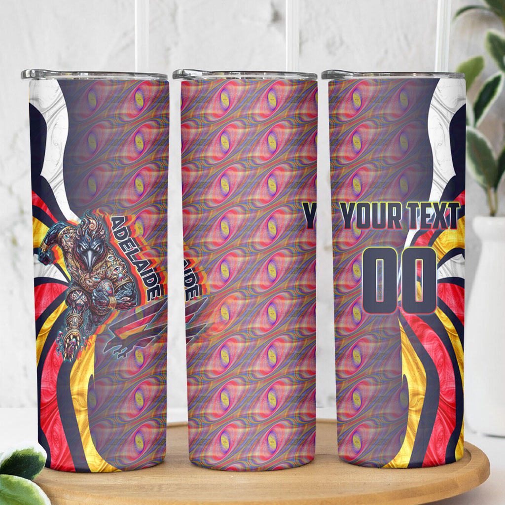 Personalised Adelaide Crows Skinny Tumbler Trippy Psychedelic Abstract Art Mascot Football Fans