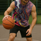 Personalised Adelaide Crows Sleeveless Hoodie Trippy Psychedelic Abstract Art Mascot Football Fans