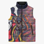 Personalised Adelaide Crows Sleeveless Puffer Jacket Trippy Psychedelic Abstract Art Mascot Football Fans