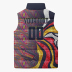 Personalised Adelaide Crows Sleeveless Puffer Jacket Trippy Psychedelic Abstract Art Mascot Football Fans
