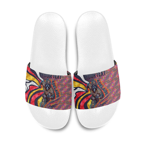 Personalised Adelaide Crows Slide Sandals Trippy Psychedelic Abstract Art Mascot Football Fans