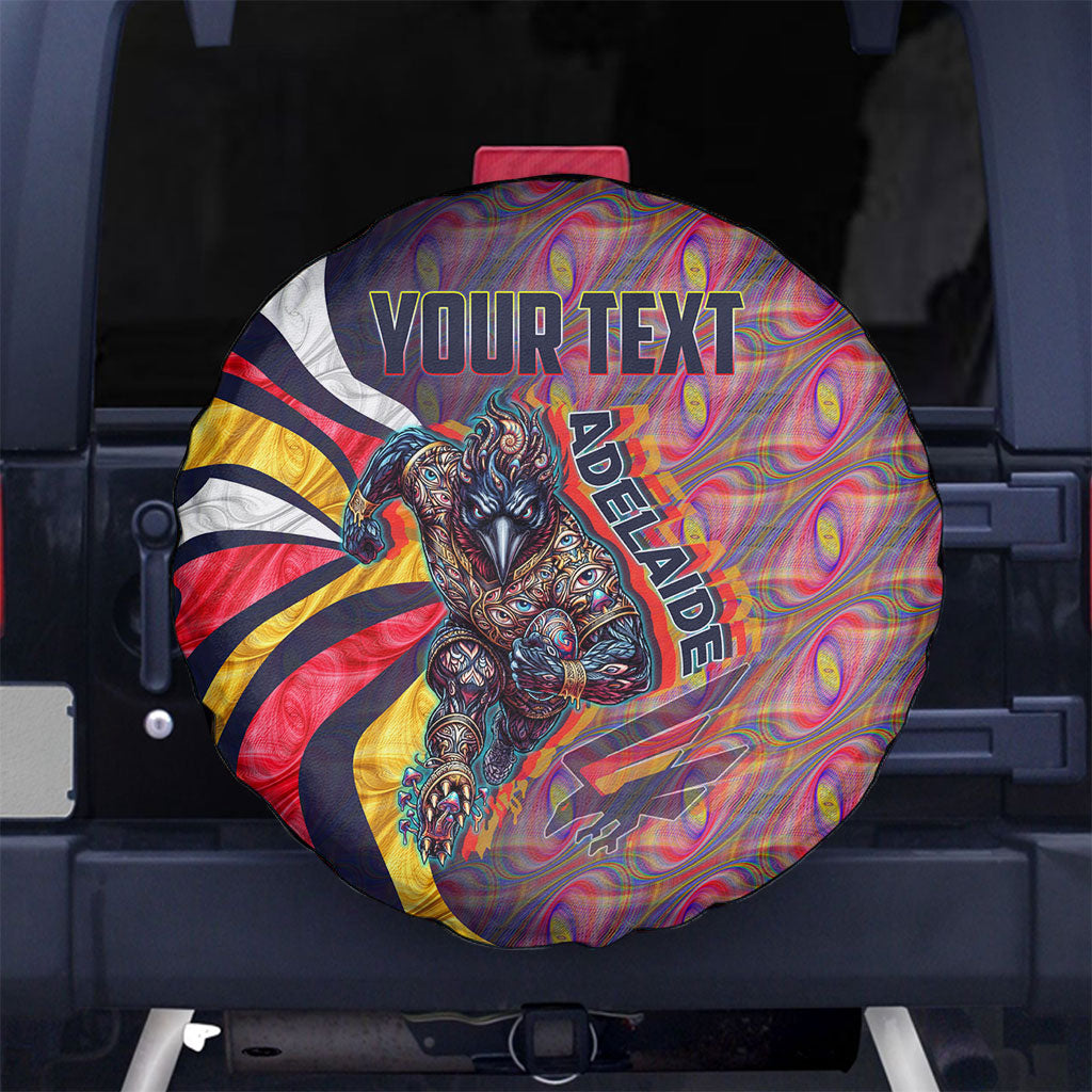 Personalised Adelaide Crows Spare Tire Cover Trippy Psychedelic Abstract Art Mascot Football Fans