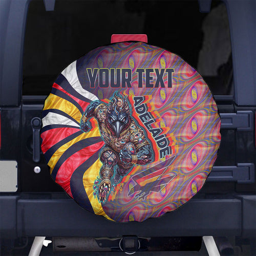 Personalised Adelaide Crows Spare Tire Cover Trippy Psychedelic Abstract Art Mascot Football Fans
