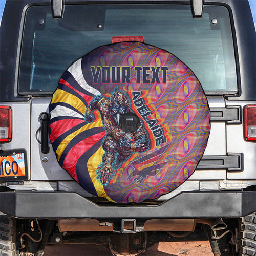 Personalised Adelaide Crows Spare Tire Cover Trippy Psychedelic Abstract Art Mascot Football Fans