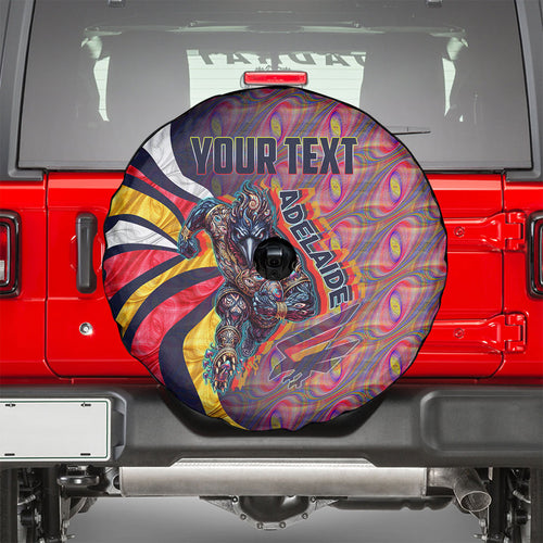 Personalised Adelaide Crows Spare Tire Cover Trippy Psychedelic Abstract Art Mascot Football Fans