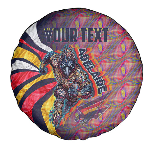 Personalised Adelaide Crows Spare Tire Cover Trippy Psychedelic Abstract Art Mascot Football Fans