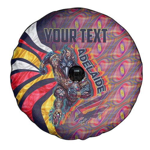 Personalised Adelaide Crows Spare Tire Cover Trippy Psychedelic Abstract Art Mascot Football Fans