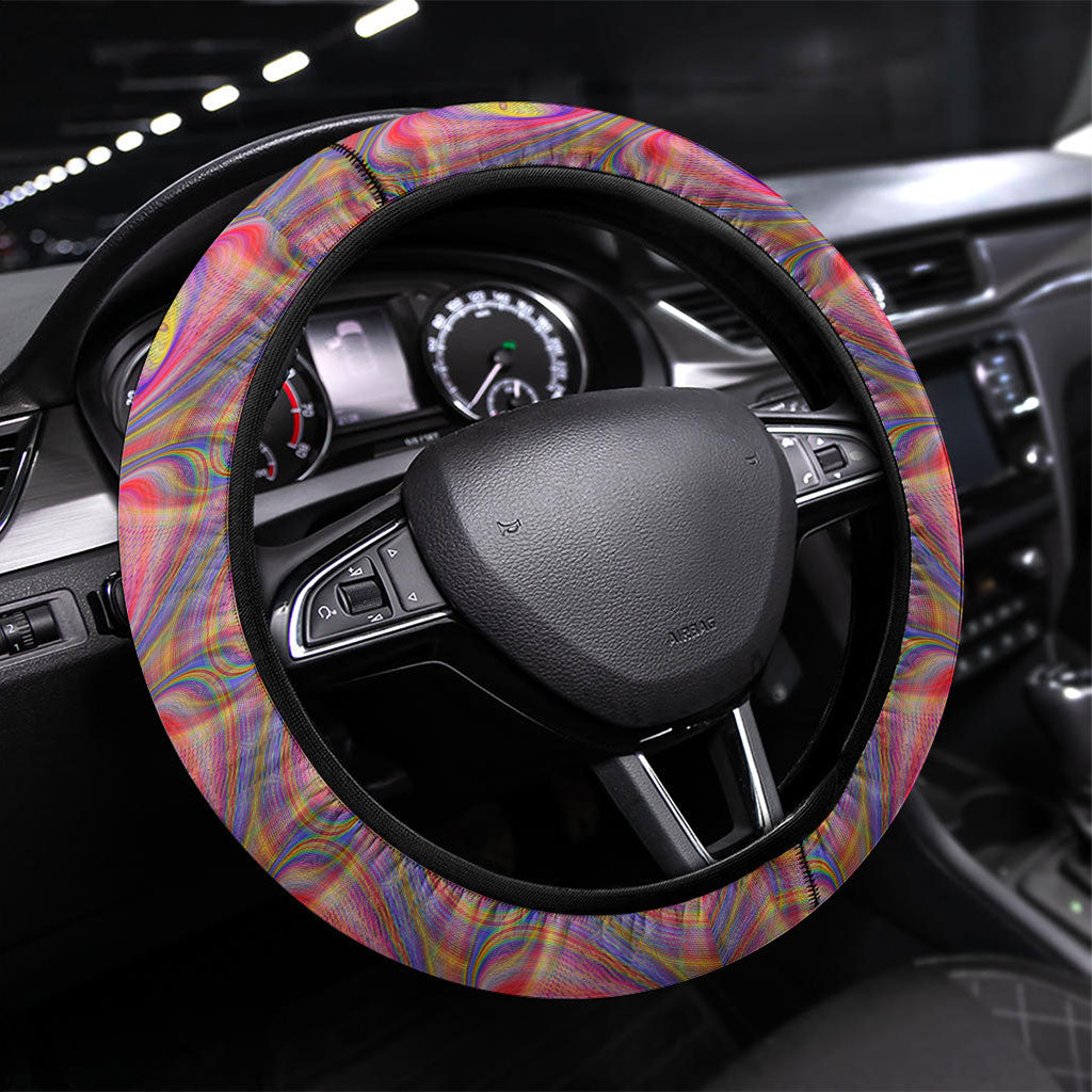 Adelaide Crows Steering Wheel Cover Trippy Psychedelic Abstract Art Mascot Football Fans