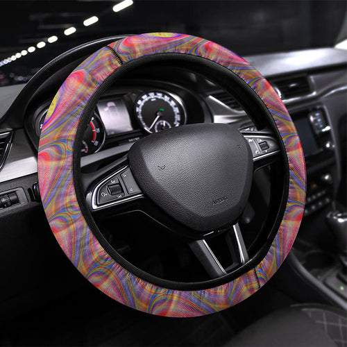 Adelaide Crows Steering Wheel Cover Trippy Psychedelic Abstract Art Mascot Football Fans