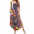 Personalised Adelaide Crows Summer Maxi Dress Trippy Psychedelic Abstract Art Mascot Football Fans