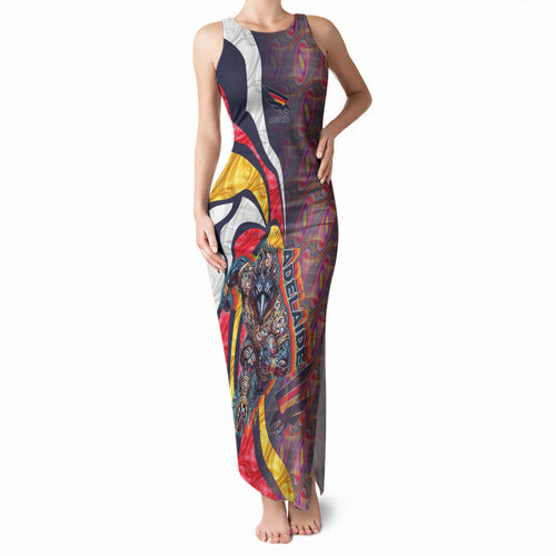 Personalised Adelaide Crows Tank Maxi Dress Trippy Psychedelic Abstract Art Mascot Football Fans