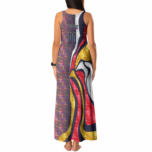Personalised Adelaide Crows Tank Maxi Dress Trippy Psychedelic Abstract Art Mascot Football Fans