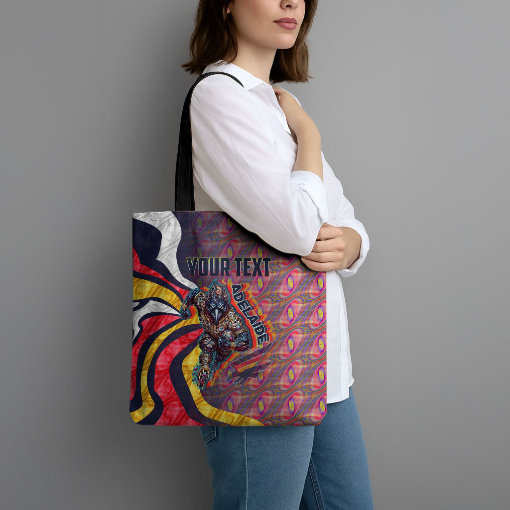 Personalised Adelaide Crows Tote Bag Trippy Psychedelic Abstract Art Mascot Football Fans