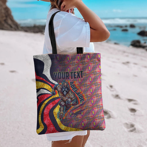 Personalised Adelaide Crows Tote Bag Trippy Psychedelic Abstract Art Mascot Football Fans