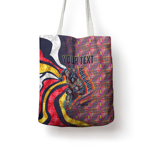 Personalised Adelaide Crows Tote Bag Trippy Psychedelic Abstract Art Mascot Football Fans