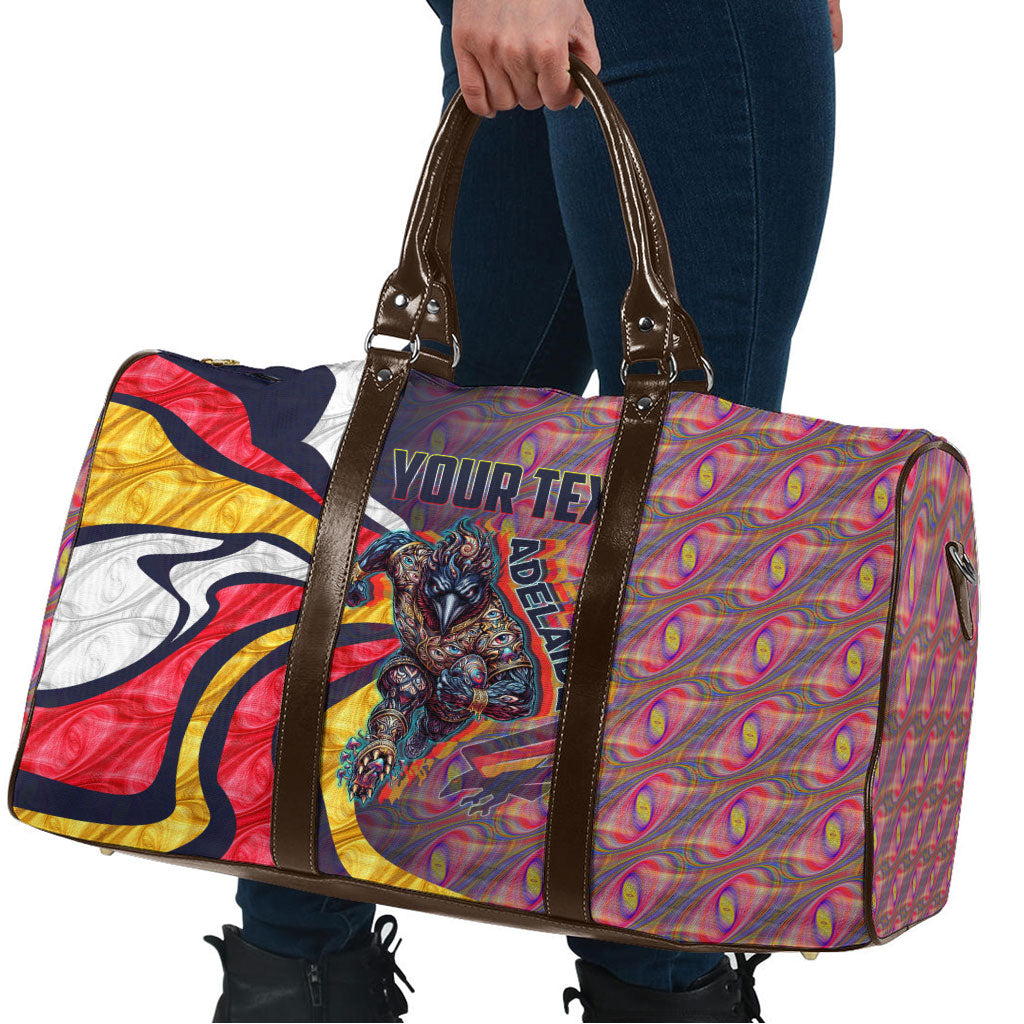 Personalised Adelaide Crows Travel Bag Trippy Psychedelic Abstract Art Mascot Football Fans