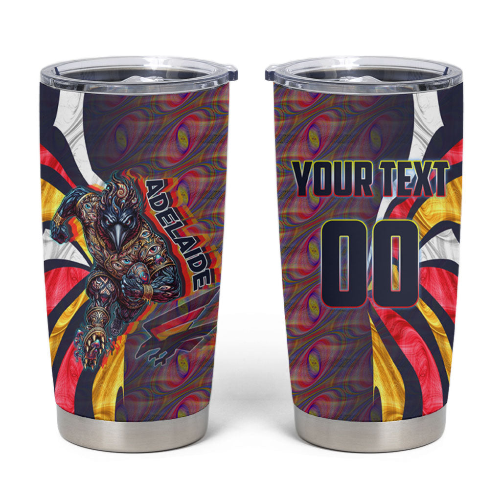 Personalised Adelaide Crows Tumbler Cup Trippy Psychedelic Abstract Art Mascot Football Fans