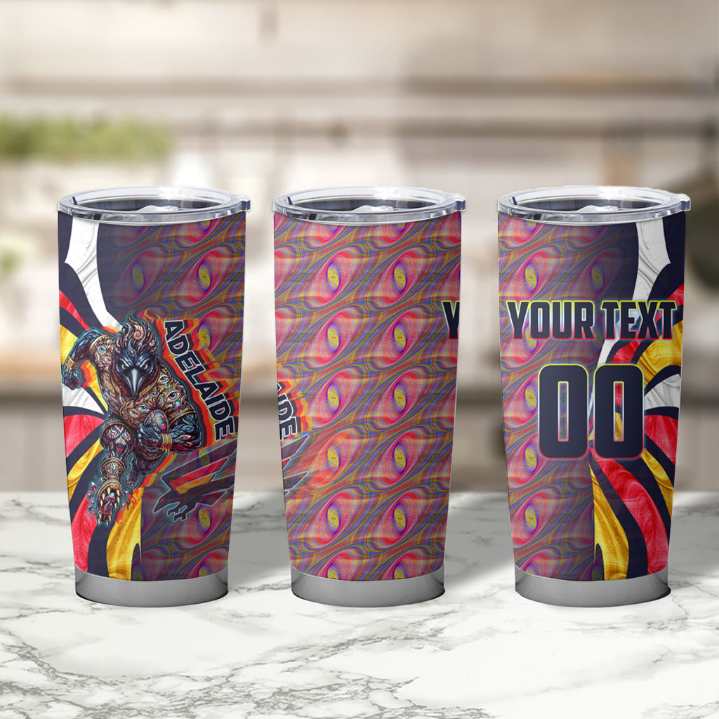 Personalised Adelaide Crows Tumbler Cup Trippy Psychedelic Abstract Art Mascot Football Fans