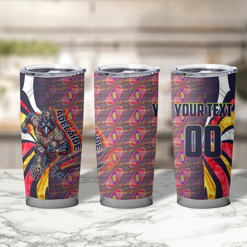 Personalised Adelaide Crows Tumbler Cup Trippy Psychedelic Abstract Art Mascot Football Fans