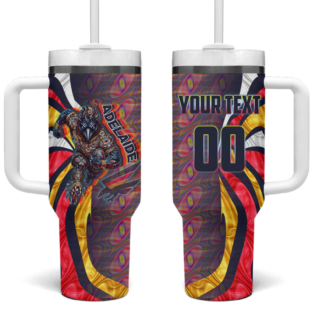 Personalised Adelaide Crows Tumbler With Handle Trippy Psychedelic Abstract Art Mascot Football Fans