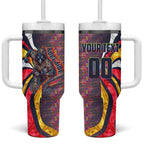 Personalised Adelaide Crows Tumbler With Handle Trippy Psychedelic Abstract Art Mascot Football Fans