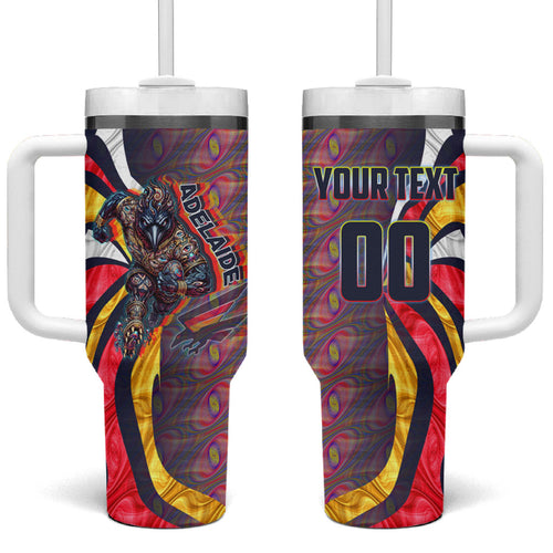 Personalised Adelaide Crows Tumbler With Handle Trippy Psychedelic Abstract Art Mascot Football Fans