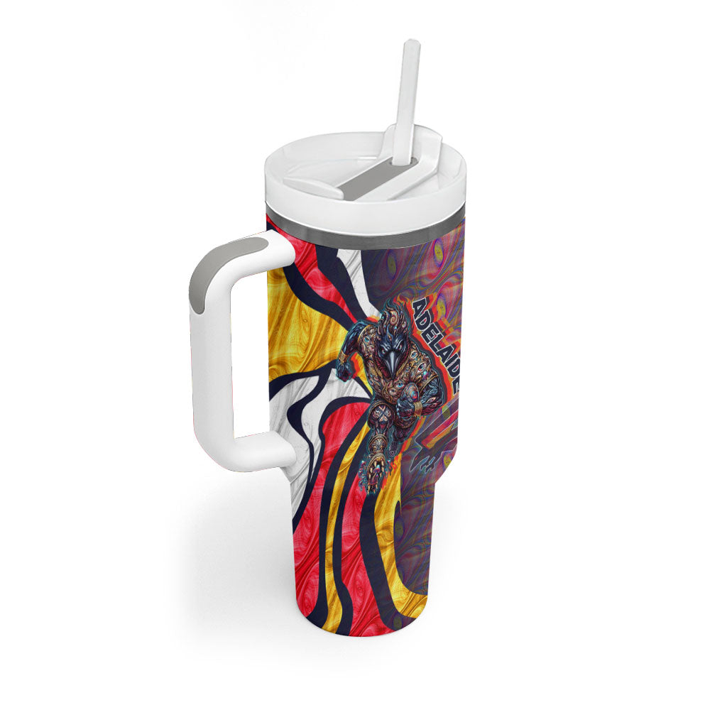 Personalised Adelaide Crows Tumbler With Handle Trippy Psychedelic Abstract Art Mascot Football Fans