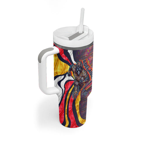 Personalised Adelaide Crows Tumbler With Handle Trippy Psychedelic Abstract Art Mascot Football Fans