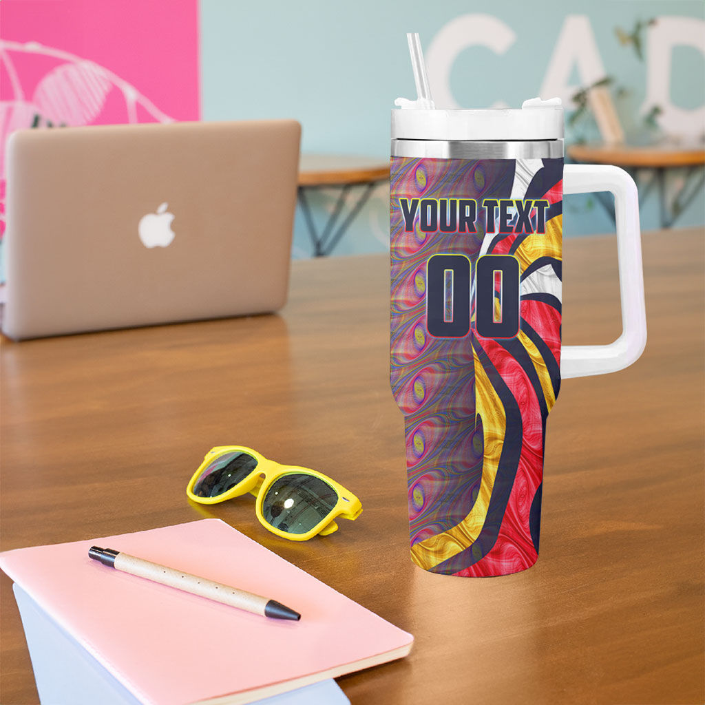 Personalised Adelaide Crows Tumbler With Handle Trippy Psychedelic Abstract Art Mascot Football Fans