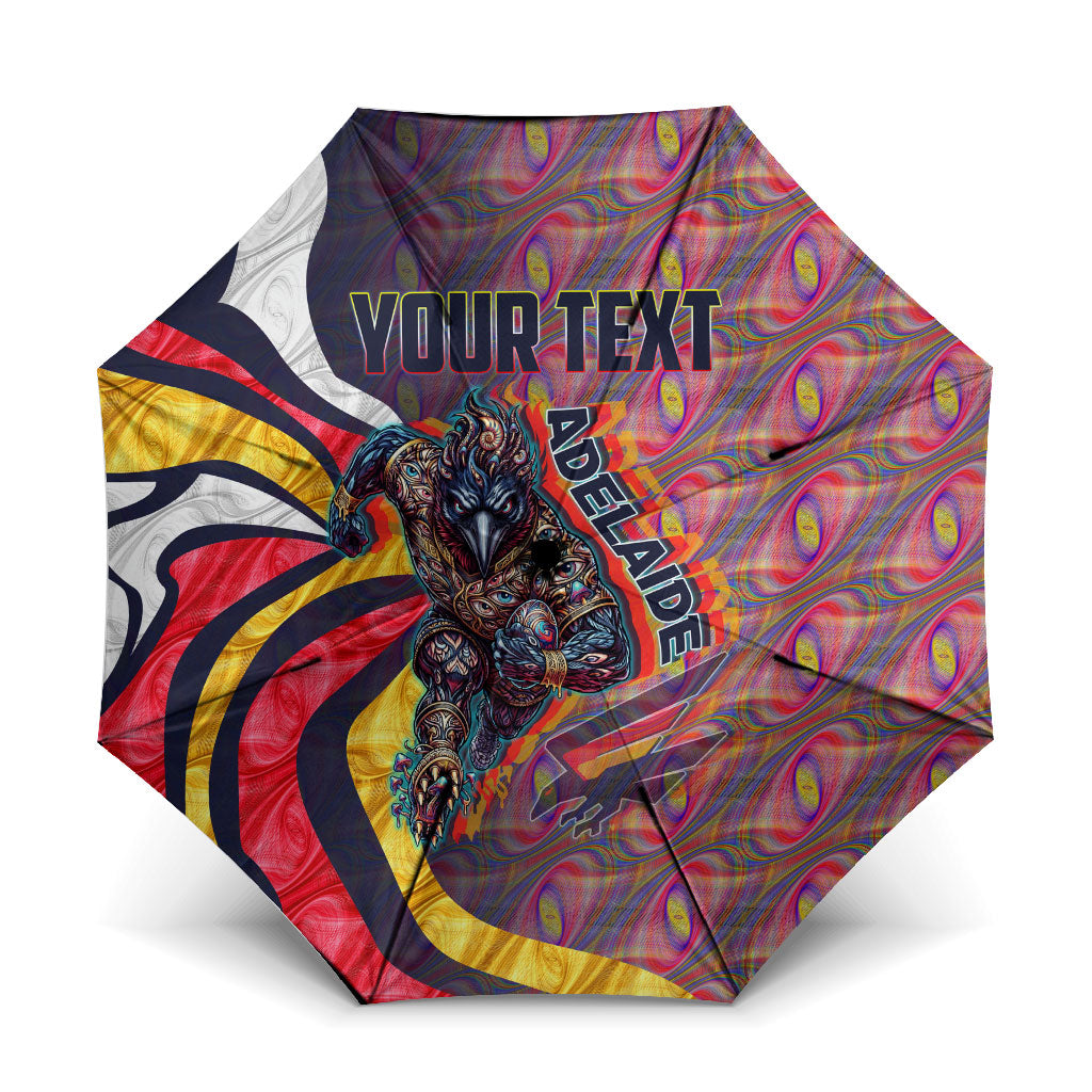 Personalised Adelaide Crows Umbrella Trippy Psychedelic Abstract Art Mascot Football Fans